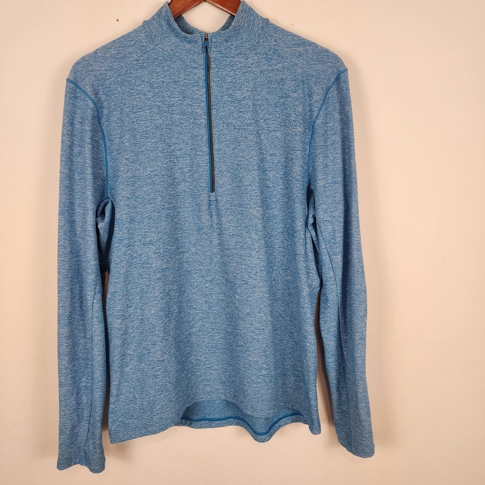 Lululemon Surge Warm 1/2 Zip Heathered Blue Pullover‎ Men's Size Medium
